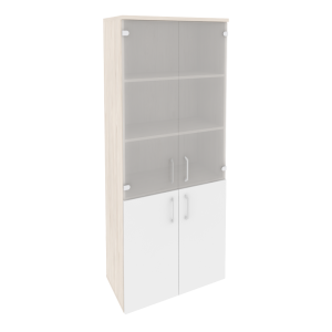 Шкаф высокий широкий Onix O.ST-1.2 Денвер Светлый/Белый бриллиант 800x420x1977