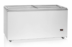Ларь морозильный Бирюса-560DZQ с прямой стеклянной крышкой