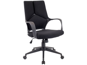 Кресло офисное Trio Black ткань черная низкая спинка