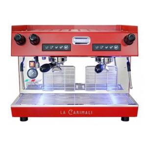 Кофемашина рожковая Carimali Nimble E2 2 группы, высокие, автомат, цвет корпуса красный с задней про