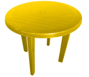 Пластиковый стол (круглый), желтый