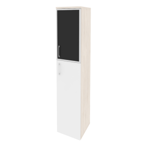 Шкаф высокий узкий правый Onix O.SU-1.7R(R) Денвер Светлый/Белый бриллиант 400x420x1977