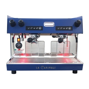 Кофемашина рожковая Carimali Nimble E2 2 группы, высокие, автомат, цвет корпуса синий с задней прозр