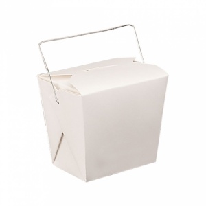 Коробка для лапши с ручками 480 мл белая, 7*5,5 см, 50 шт/уп, картон, Garcia de Pou